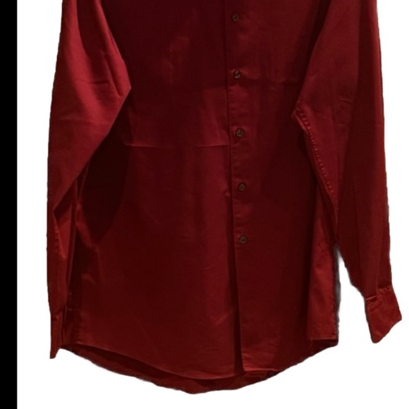 Alfani Maroon Button Down Shirt Size 16.5-34/35 - Picture 6 of 6
